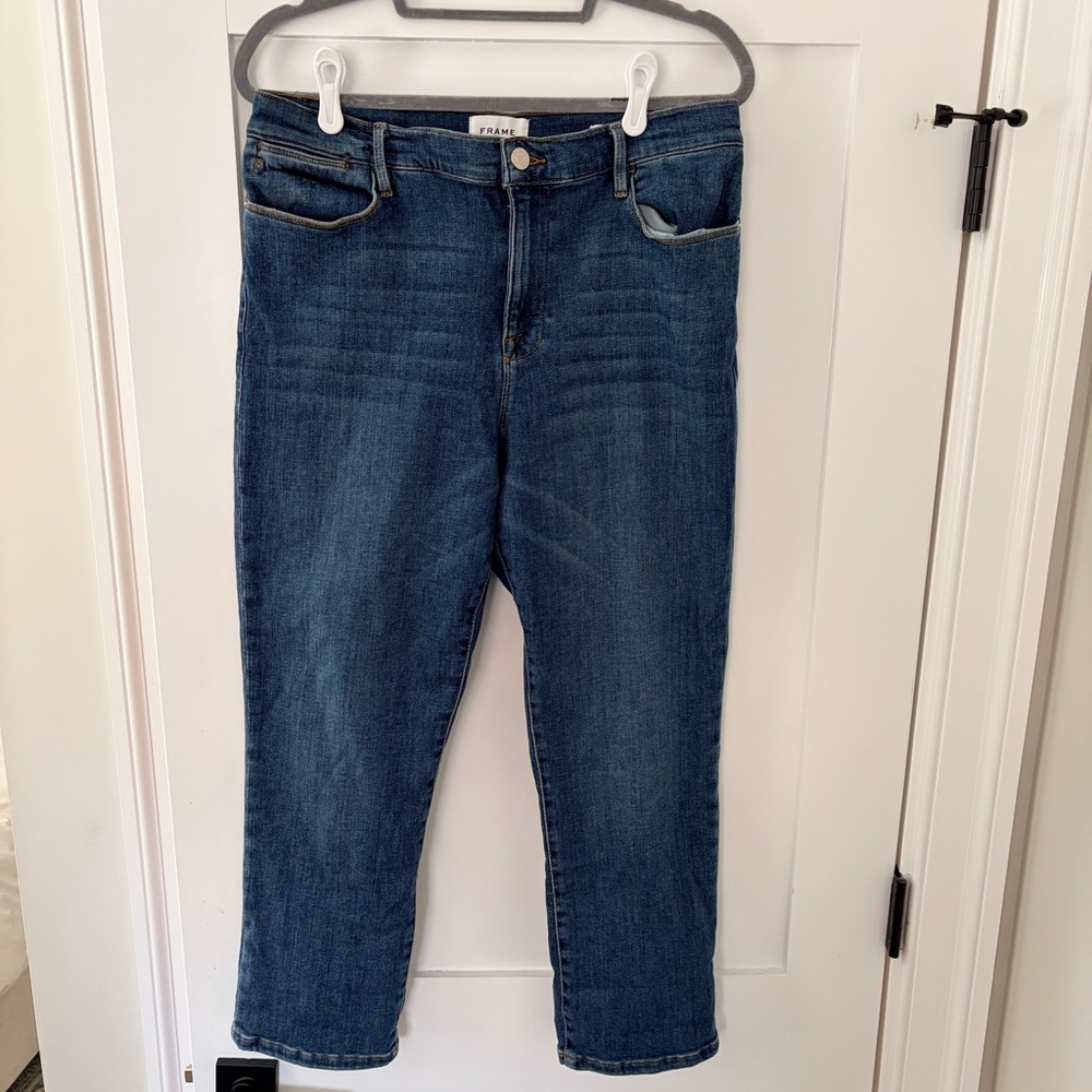 Frame Le High Straight Denim Women's Dark Blue Jeans Size 32